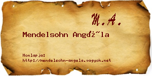 Mendelsohn Angéla névjegykártya